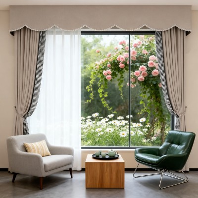 Jacquard Chenille - Light-Blocking High-End Curtains for Living Room & Bedroom, Luxury Modern Minimalist Style